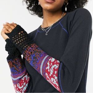 Free People In The Mix Jacquard Cuff Top